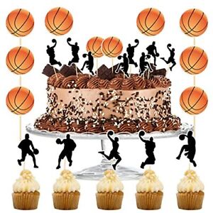 24 sztuki Basketball Cupcake Toppers NBA Star Sport Fan Koszykówka Backboard C...