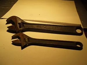 1 VINTAGE ARMSTRONG 8" 34-408 1 CRESCENT TOOL 10" ADJUSTABLE WRENCH USA LOT OF 2 - Picture 1 of 13