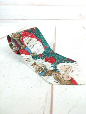 Santa Clause And Child Christmas Men's Necktie - Image 1 of 3
