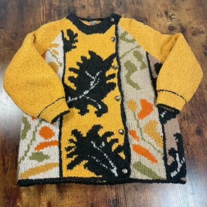 Vintage 1960 ILARIA hand knit made in Italy cardigan sweater Wool Size 12 Mult - Picture 1 of 6