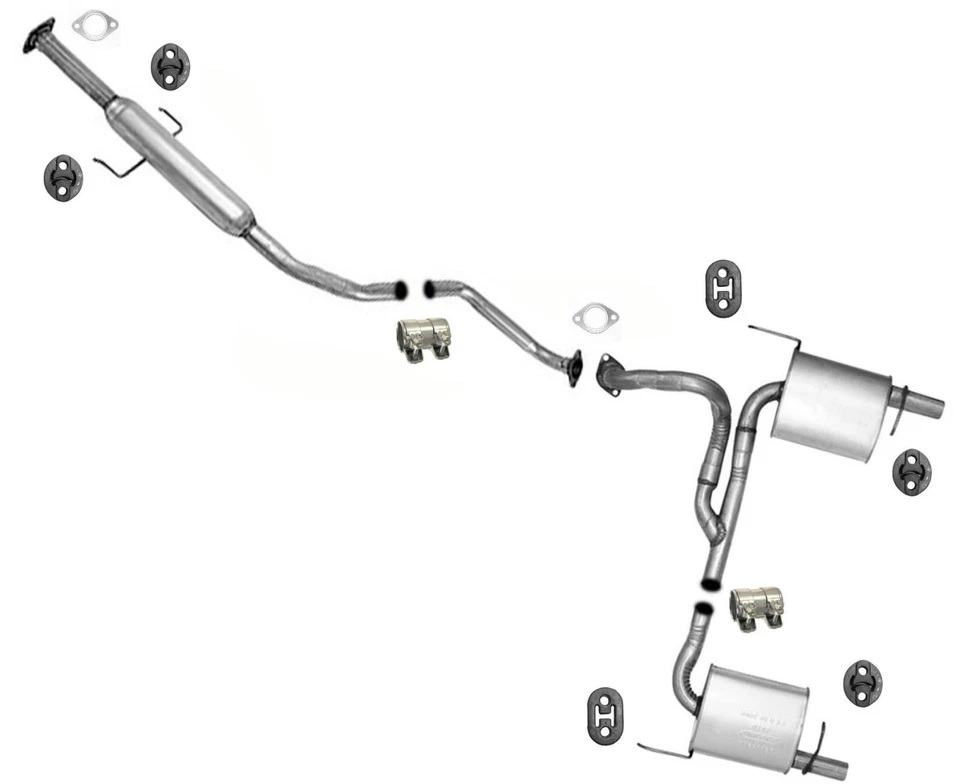 Extension Pipe Mufflers Dual Exhaust System For 2003-2008 Hyundai Tiburon 2.7L - Image 1 of 4