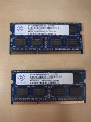 Nanya 8GB (2x4GB) PC3L-12800S DDR3 SODIMM Laptop Memory RAM NT4GC64C88B1NS-DI - Image 1 of 2