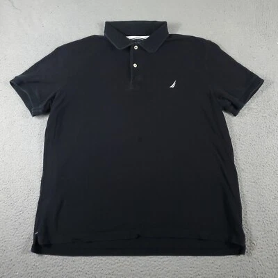 Nautica Polo Shirt Mens Large Black Golf Casual Short Sleeve Adult * - Image 1 of 4