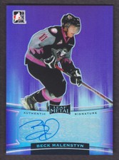 2014-15 ITG Leaf Metal Hockey Prismatic Purple #BA-BM1 Beck Malenstyn 12/15