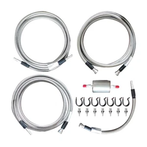 SS Braided Fuel Line Quick Fix Kit For 99-03 Silverado Sierra V8 Stainless Steel - Imagen 1 de 5