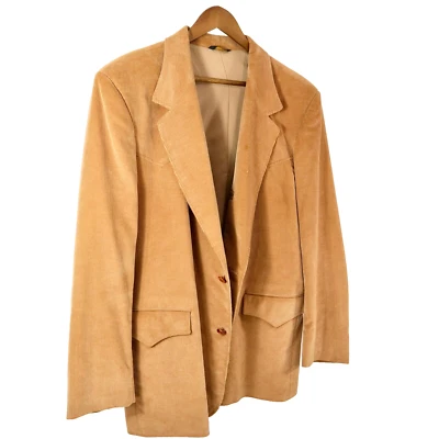 Pioneer Corduroy Blazer Mens 46-Regular Suede Elbow Protect Leather Buttons - Image 1 of 4