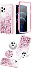 iPhone 12 Pro Max Hard Liquid Glitter Shockproof Case with screen protector 