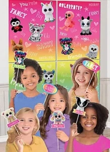 TY BEANIE BOO'S birthday party Scene Setter & 12 photo booth props BACKDROP baby - Picture 1 of 1