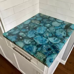 24" x 20" Blue Agate Table Top/ Agate Counter Tops Handmade work Decor - Picture 1 of 3
