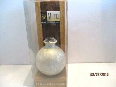 San Miguel White Tyme & Ginger Fragrant Reed Diffuser Set Pearl Bottle - Image 1 of 4