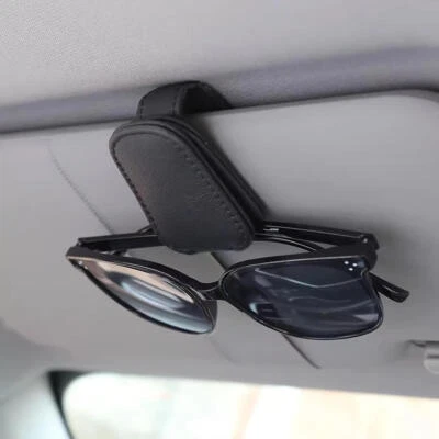 Supporto magnetico per occhiali da sole in pelle per SUV auto parasole lenti clip - Immagine 1 di 4