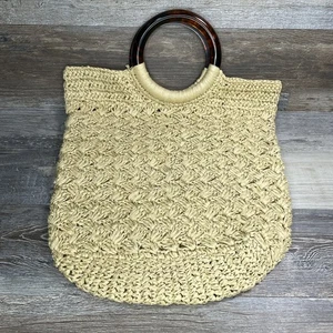 JCrew Bast Strick Rücken mit Schildpatt Stil Griffe Handtasche - Bild 1 von 13