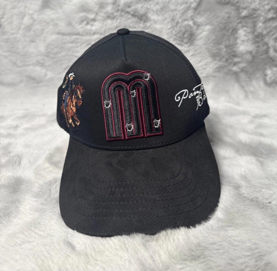 Gorra Gallo Fino Gorra Negra Gamuza Pantera Belico Vaquero Western Snap Back Para Hombres Foto 1 de 4