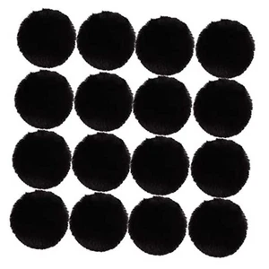 16 Stck. Zum Selbermachen Bommelbälle für Schlüsselanhänger Kunstkaninchenfell Ball Schlüsselring schwarze Farbe - Bild 1 von 3