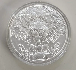 Niue 2023 Czech Lion Ceska Republika 2 Ounce .999 Silver 5 Dollar Coin - Picture 1 of 2