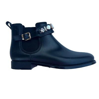 Henry Ferrera Botas de Lluvia Negras Y Bling Marsala 300 Botines con Joyas 9 Foto 1 de 4