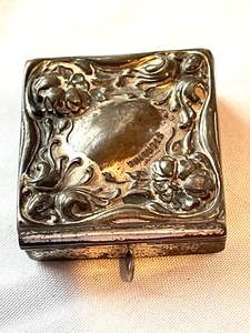 ANTIGUO VICTORIANO ART NOUVEAU SOPORTE DE SELLO PLATA ESTERLINA CAJA PARA CHATELAINE - Imagen 1 de 3
