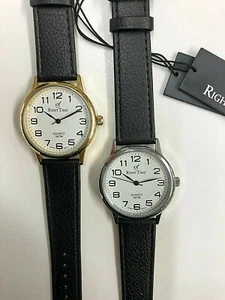Relojes de fácil lectura para caballeros con correas de cuero - Imagen 1 de 4