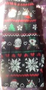 Holiday time girls  M - 8 leggings pants unicorn Santa reindeer xmas  red black - Picture 1 of 6
