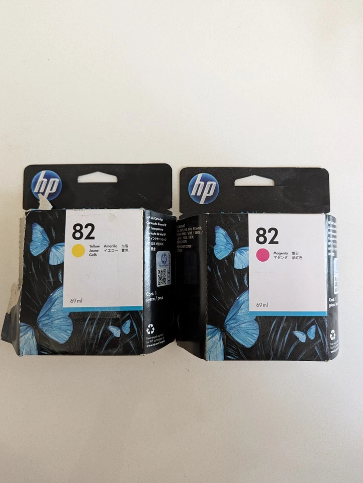 HP 82 Magenta &Yellow Cartridge 4912A for DESIGNJET 820MFP 815MFP 800 510 500 - Image 1 of 1