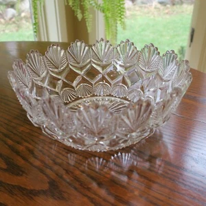 American Brilliant Crystal Pressed Glass Bowl 8" - Picture 1 of 10