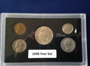 1948 Estados Unidos Cinco Monedas Año de Plata Monedas Clásicas en Estuche de Exhibición - Imagen 1 de 6