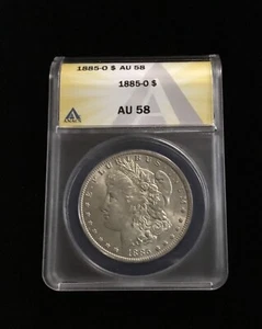 1885-O ANACS AU 58 Morgan Silver Dollar, United States of America Silver $1 Coin - Picture 1 of 2