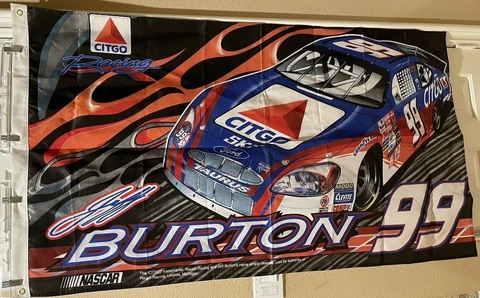Jeff Burton #99 Citgo Racing Team One Sided Flag 60 in x 35 in NASCAR Fords Cover