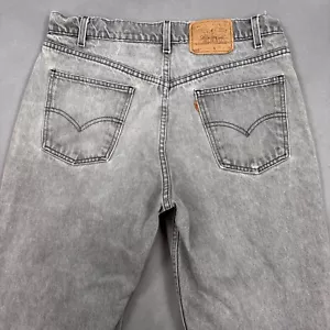 Vintage Levis Jeans Mens 36x34 Gray Orange Tab USA Made 90s Workwear Washout 550 - Picture 1 of 24