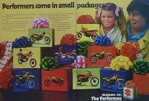 1980 SUZUKI 2 Page Original Motorcycle Christmas Ad JR50 FZ50 OR50 DS & RM - Picture 1 of 1