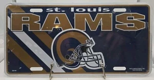 Vintage St. Louis Rams Metal Embossed License Plate New - Picture 1 of 2