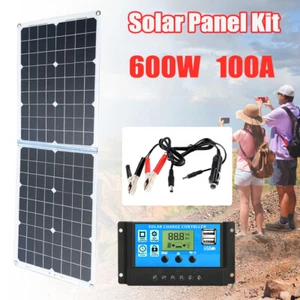 600W Foldable Solar Panel Kit Portable Solar Generator Power Station Off-Grid RV - Picture 1 of 12
