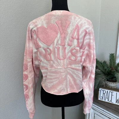 Nueva Jersey Disney Spirit Rosa Tye Die Brillo Repujado Royal Crush Recortado Talla XS Foto 1 de 4