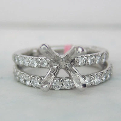 1.00ct Round Cut Diamond Bridal Set With Eternity Band In Platinum - Image 1 of 4