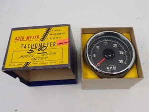 Vintage Autometer Tachometer Model 3DJM Voyager Full Sweep Meter New In Box WOW - Picture 1 of 17