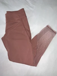 Victoria Sport Rose Pink Ombré Mesh Detail Knockout Capri Leggings Size L B27 - Picture 1 of 8