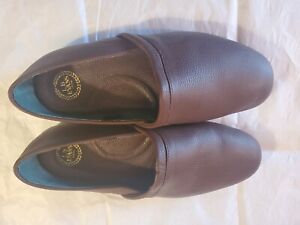 NEW LB EVANS MENS BROWN SOFT LEATHER SLIPPERS - 9.5 EEE EXTRA WIDE #3025 $59.95 