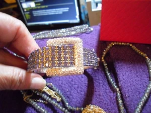 Echte Sammlerstücke von Adrienne Blue CZ's Armband in Silberauflage passendes Lariat  - Bild 1 von 8