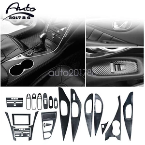 Carbon Fiber Car Interior Decor Kits Cover Trim Sticker for Infiniti Q50 2014-19 - Picture 1 of 10