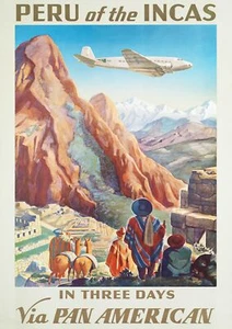 PAN AMERICAN PERU - Vintage Poster Picture Print Sizes A5 to A0 **FREE DELIVERY* - Picture 1 of 7
