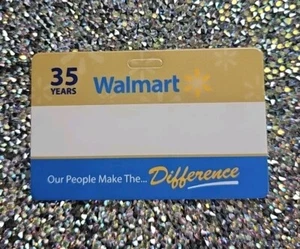 Brand New Never Worn Walmart Name Badge Gold And Blue 35 Years Of Service - Picture 1 of 2