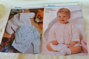 2 Robin Cards #13706 #13707 Bambino Super Soft Double Knitting Baby Sweaters - Picture 1 of 5