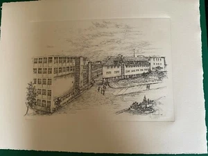 Bleistift Druck M. Knöttner signiert Rathaus Herzogenaurach INA Schaeffler Werk  - Bild 1 von 8