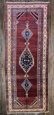 Alfombra Corredor Antigua Heriz C.1920 Extremadamente Rara Talla 6’7x16’ Excelente Estado Foto 1 de 4