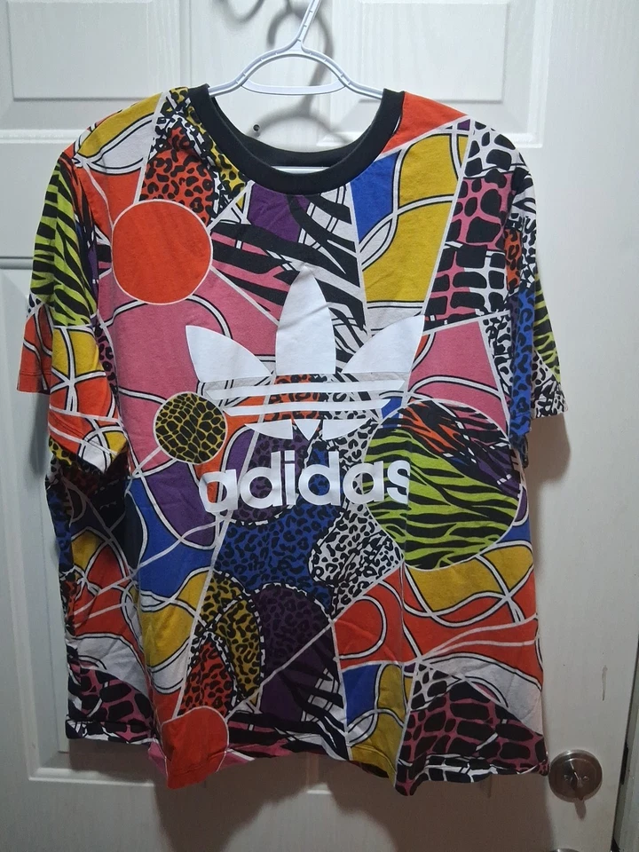  Camisa para mujer Adidas Originals x Rich Mnisi con estampado animal geométrico 2X Foto 1 de 3