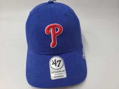 Women Philadelphia Phillies 47 Brand Clean Up Strapback Adjustable Hat Cap MLB - Image 1 of 4