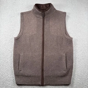 LL Bean Waterfoul Pullover Weste Herren M braun durchgehender Reißverschluss Taschen Wolle Fischer - Bild 1 von 11