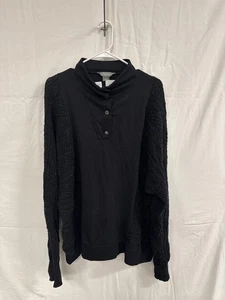 Maglione pullover donna nero con maniche testurizzate Natural Reflections, XXL - Foto 1 di 4