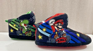 MARIO KART SUPER MARIO Plush Boot Racing Slippers pair Youth Sz 2-3 - Picture 1 of 9