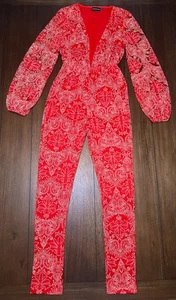 Pretty Little Thing PLT Jumpsuit Rot Größe 0 Ganzkörper - Bild 1 von 3